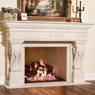 precast stone fireplace
