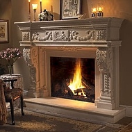 precast stone fireplace