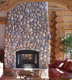 river rock fireplace pictures
