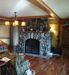 river rock fireplaces