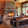 river rock fireplaces