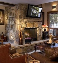 rock fireplace pictures