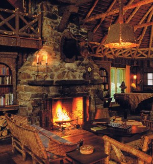 rustic stone fireplaces