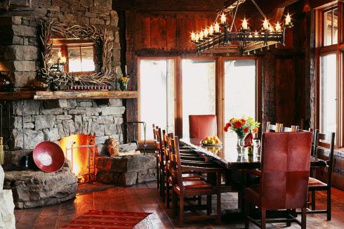 rustic stone fireplaces