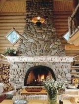 rustic stone fireplaces