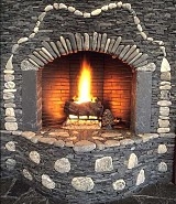 rustic stone fireplaces