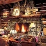 rustic stone fireplaces