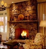 rustic stone fireplaces