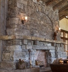 rustic stone fireplaces