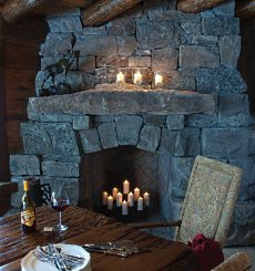 rustic stone fireplaces