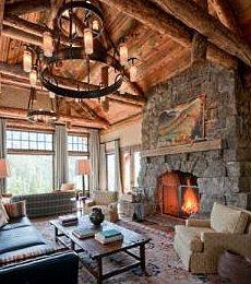 rustic stone fireplaces