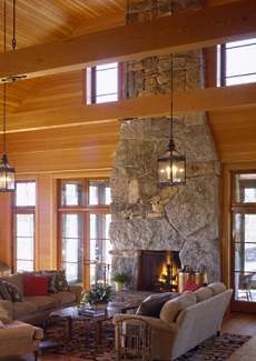 stone fireplace construction