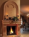 faux stone fireplace