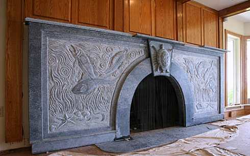 stone fireplace mantle