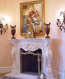 stone fireplace mantle