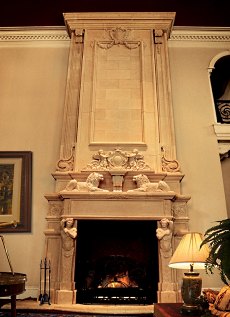 stone fireplace mantle