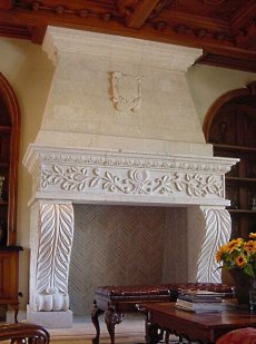 stone fireplace mantle