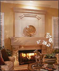 stone fireplace photo