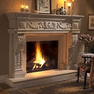 stone fireplace photo