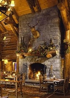 stone fireplace