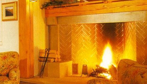stone masonry fireplace