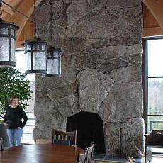 stone or rock fireplace