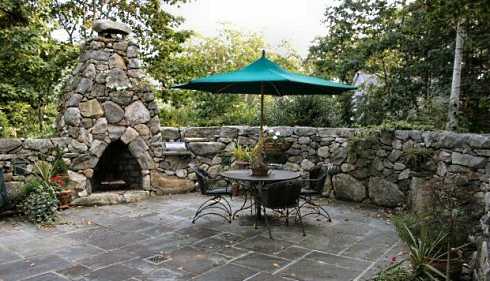 stone or rock fireplace