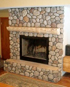 stone or rock fireplace