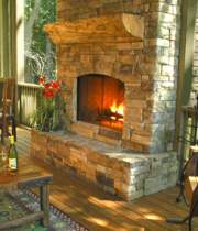 outdoor stone fireplace design