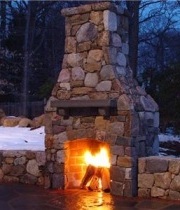 outdoor stone fireplace design
