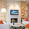 tv alcoves by fireplace