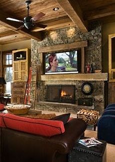 tv over fireplace