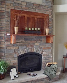 wood fireplace mantel shelves