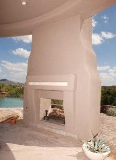 backyard fireplace