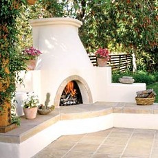 backyard fireplace