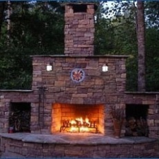 backyard fireplace