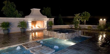 backyard fireplace