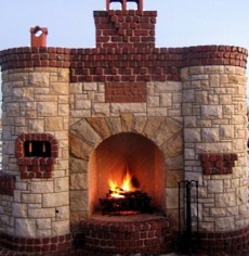 backyard fireplace