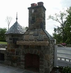 backyard fireplace