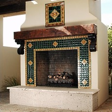 backyard fireplace