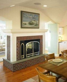 brick fireplace