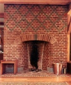 brick fireplace