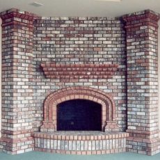 brick fireplace