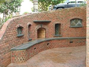 brick outdoor fireplace