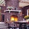 brick outdoor fireplace