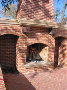 brick outdoor fireplace