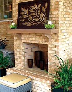 brick outdoor fireplace