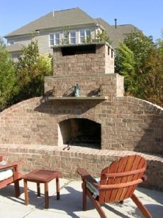 brick outdoor fireplace