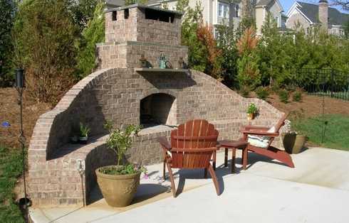 brick outdoor fireplace