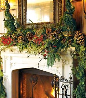 christmas decorating fireplace